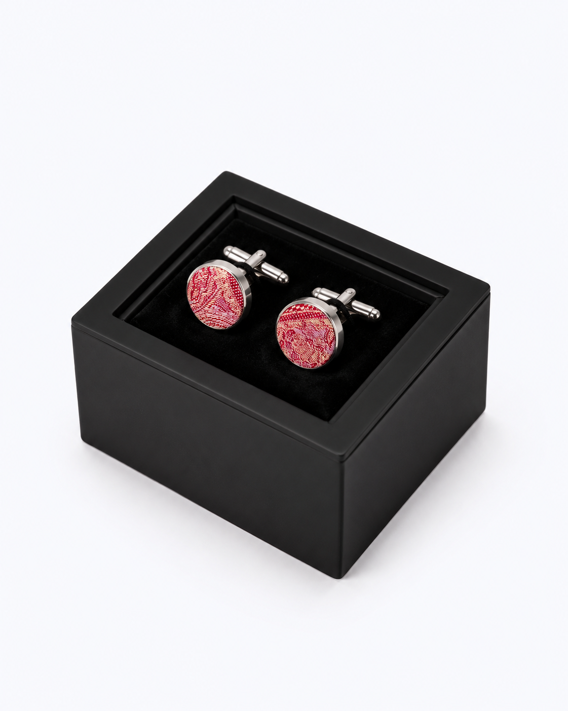 Paisley Silk Tie and Cufflinks Gift Set - Dusty Rose