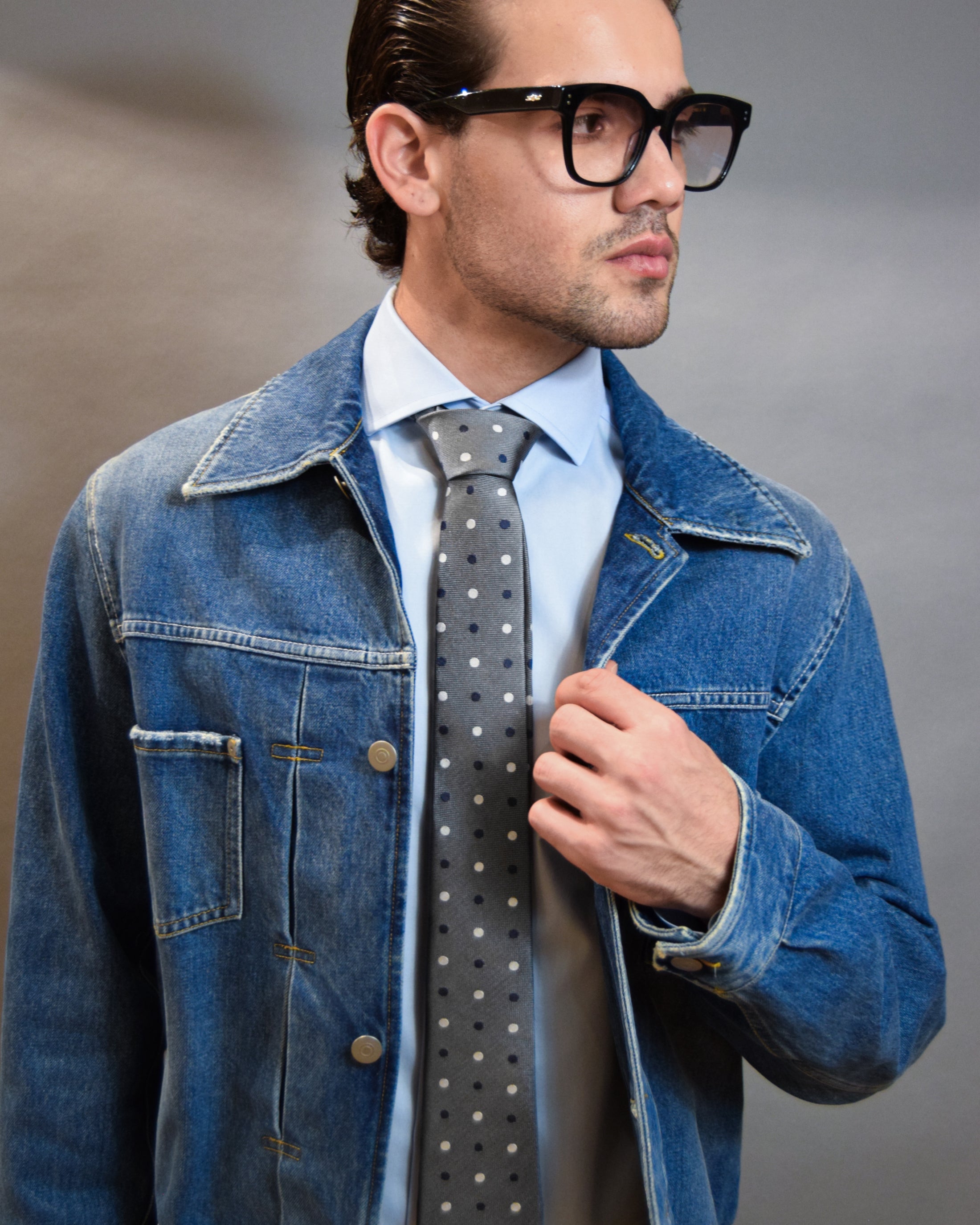 Polka Dot Grey Silk Tie - KNOTTERY & CO. Silk Tie