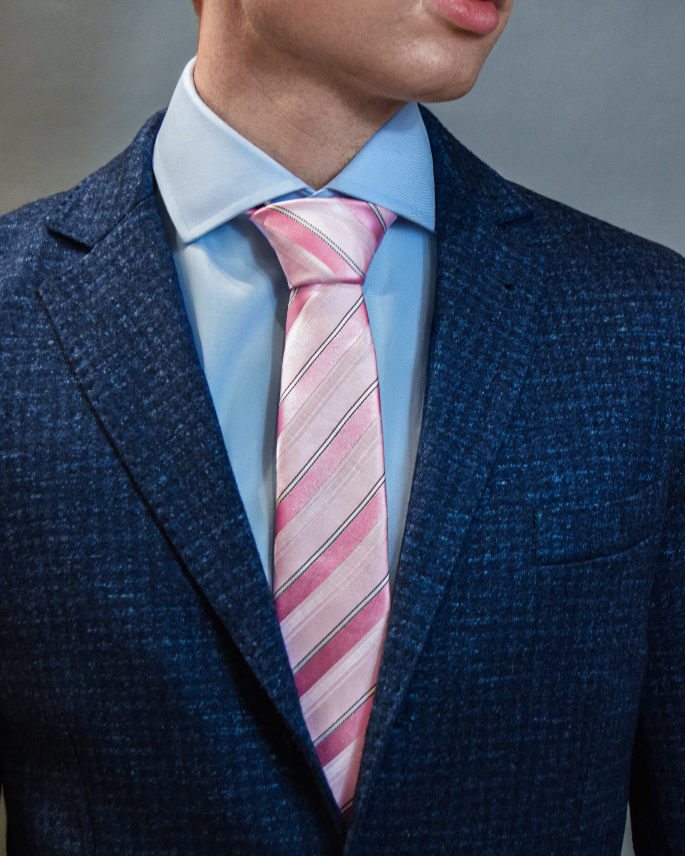 Soft Stripe Rose Silk Tie - KNOTTERY & CO. Silk Tie
