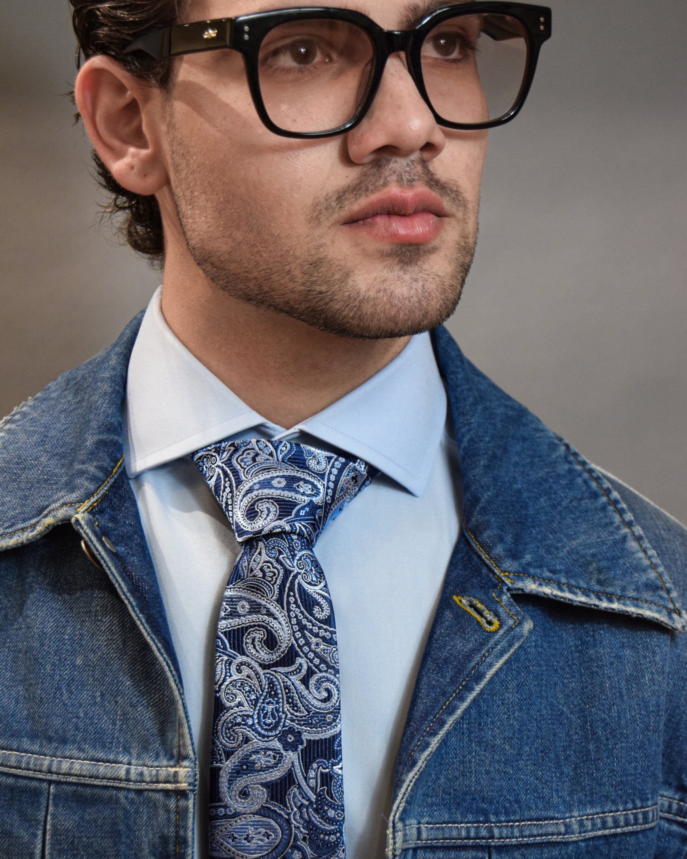 Baroque Paisley Navy Silk Tie
