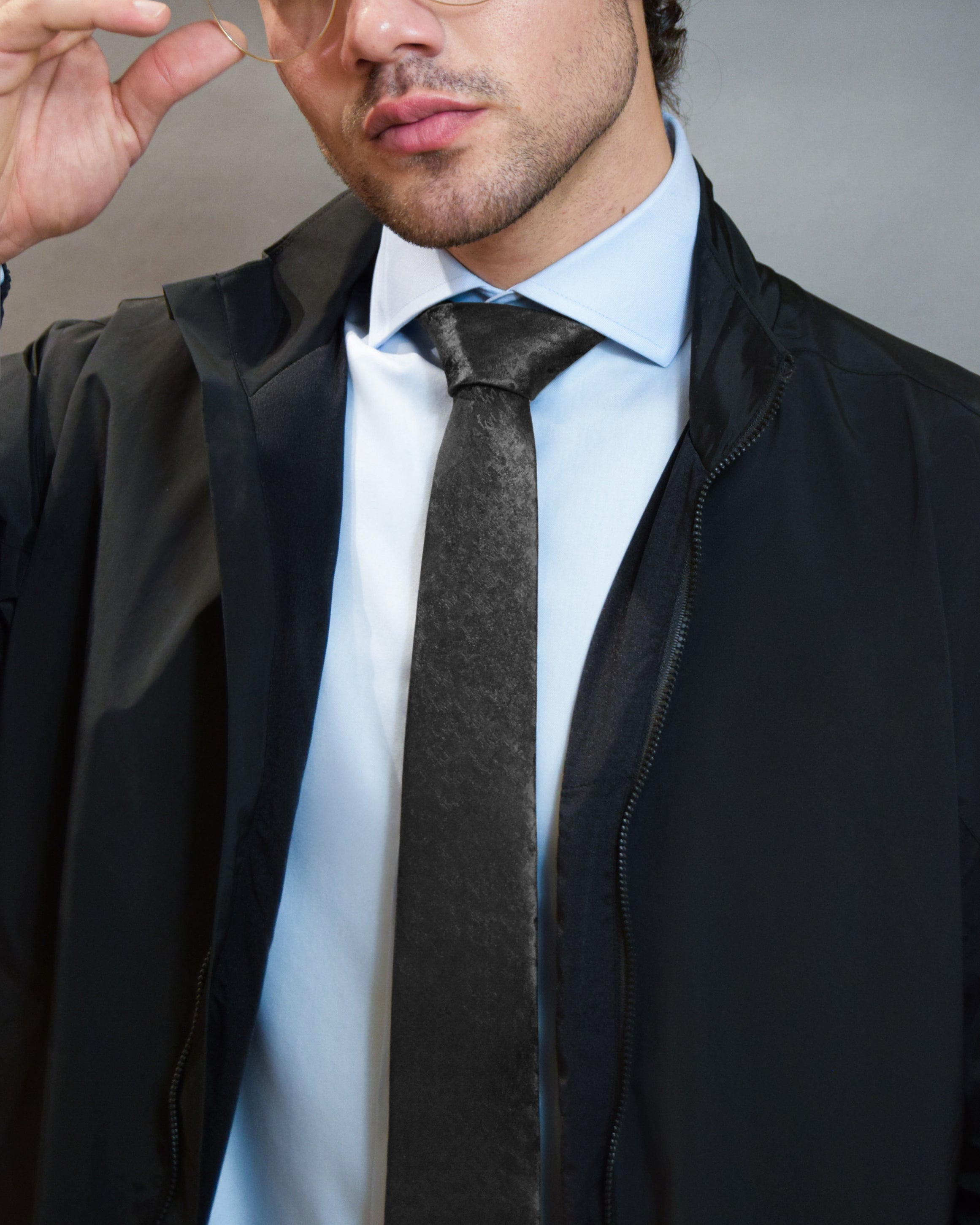 Obsidian Cloud Black Silk Tie - KNOTTERY & CO. Silk Tie