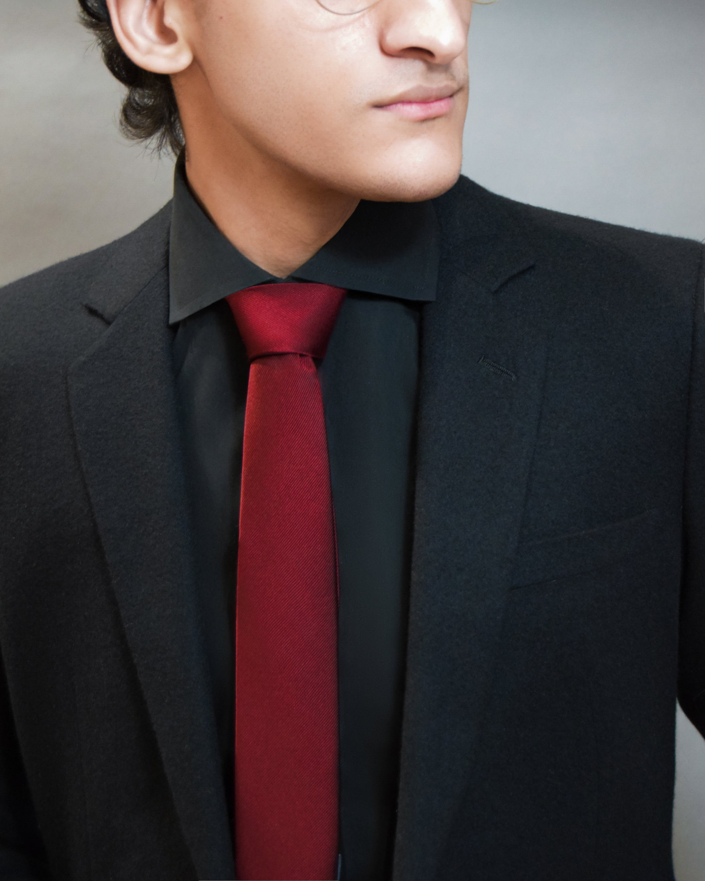 Twill Burgundy Silk Tie