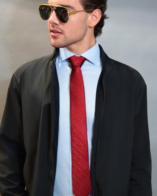 Bark Texture Red Silk Tie - KNOTTERY & CO. Silk Tie