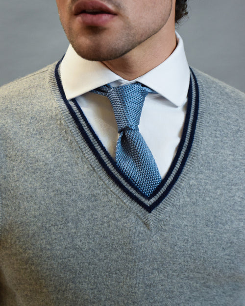 Sky Blue Knit Tie - KNOTTERY & CO. Silk Tie