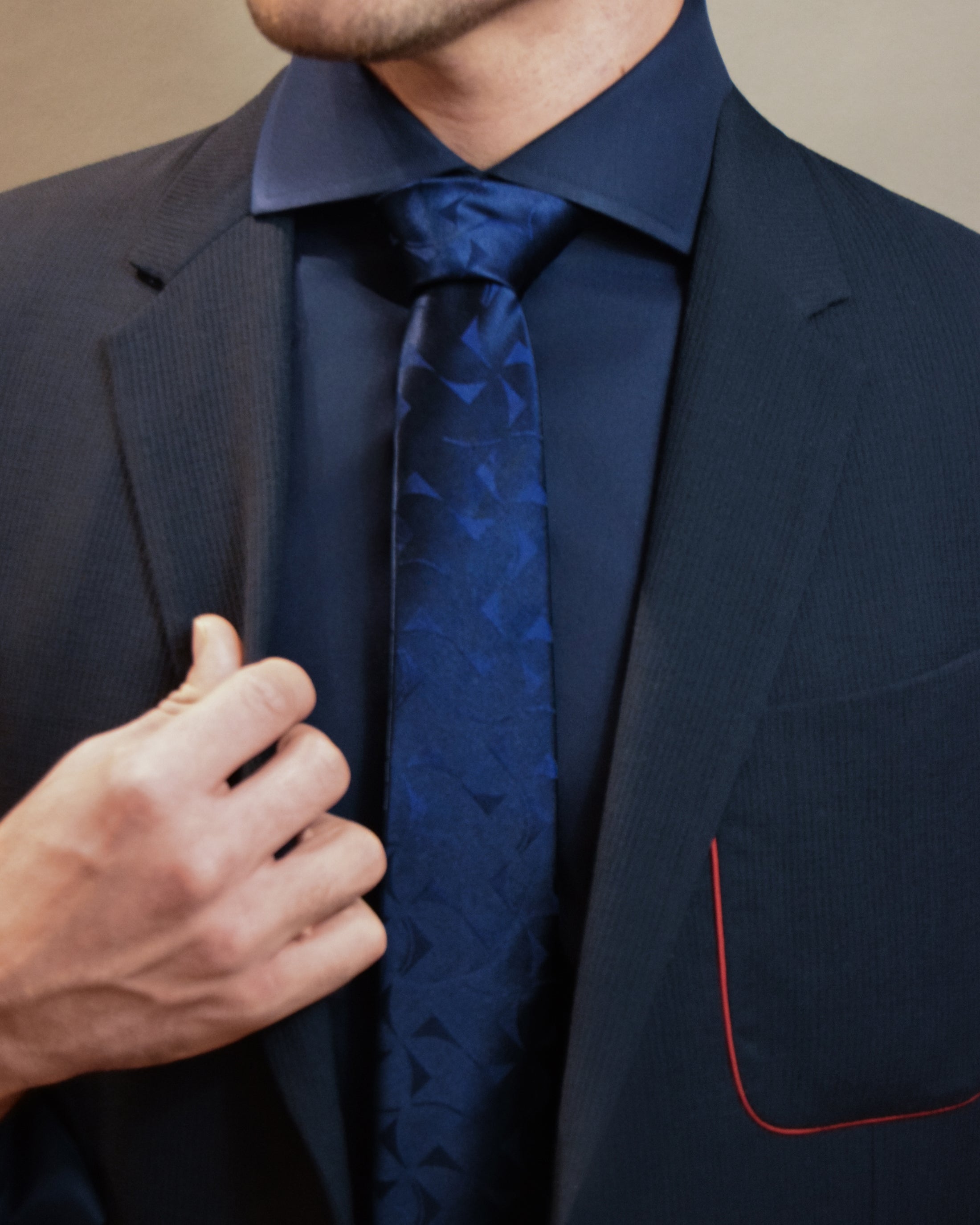 Pinwheel Pattern Navy Silk Tie - KNOTTERY & CO. Silk Tie