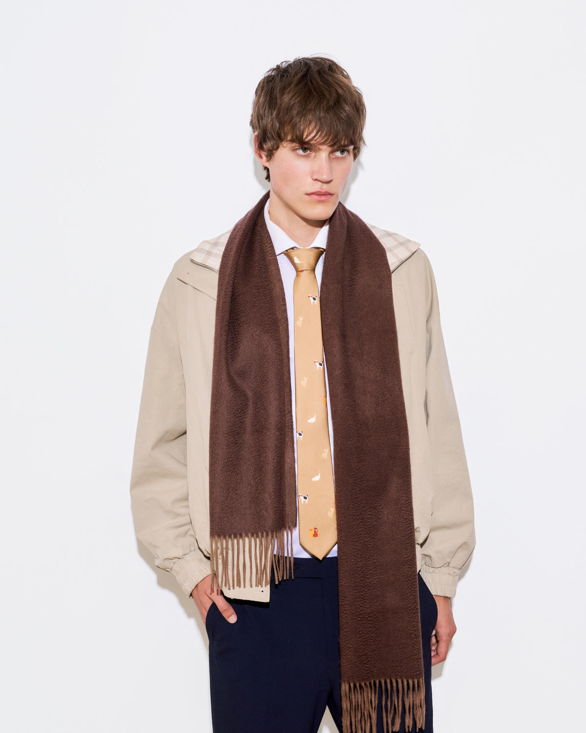 Knottery Classic Cashmere Scarf – Dark Brown