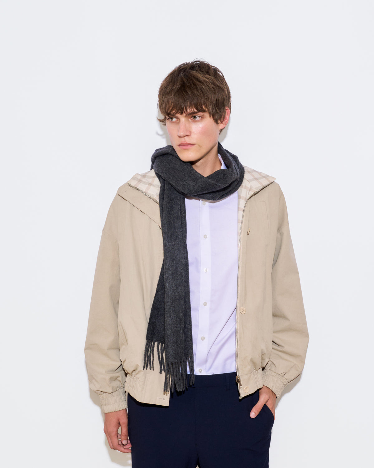 Knottery Classic Cashmere Scarf – Dark Grey