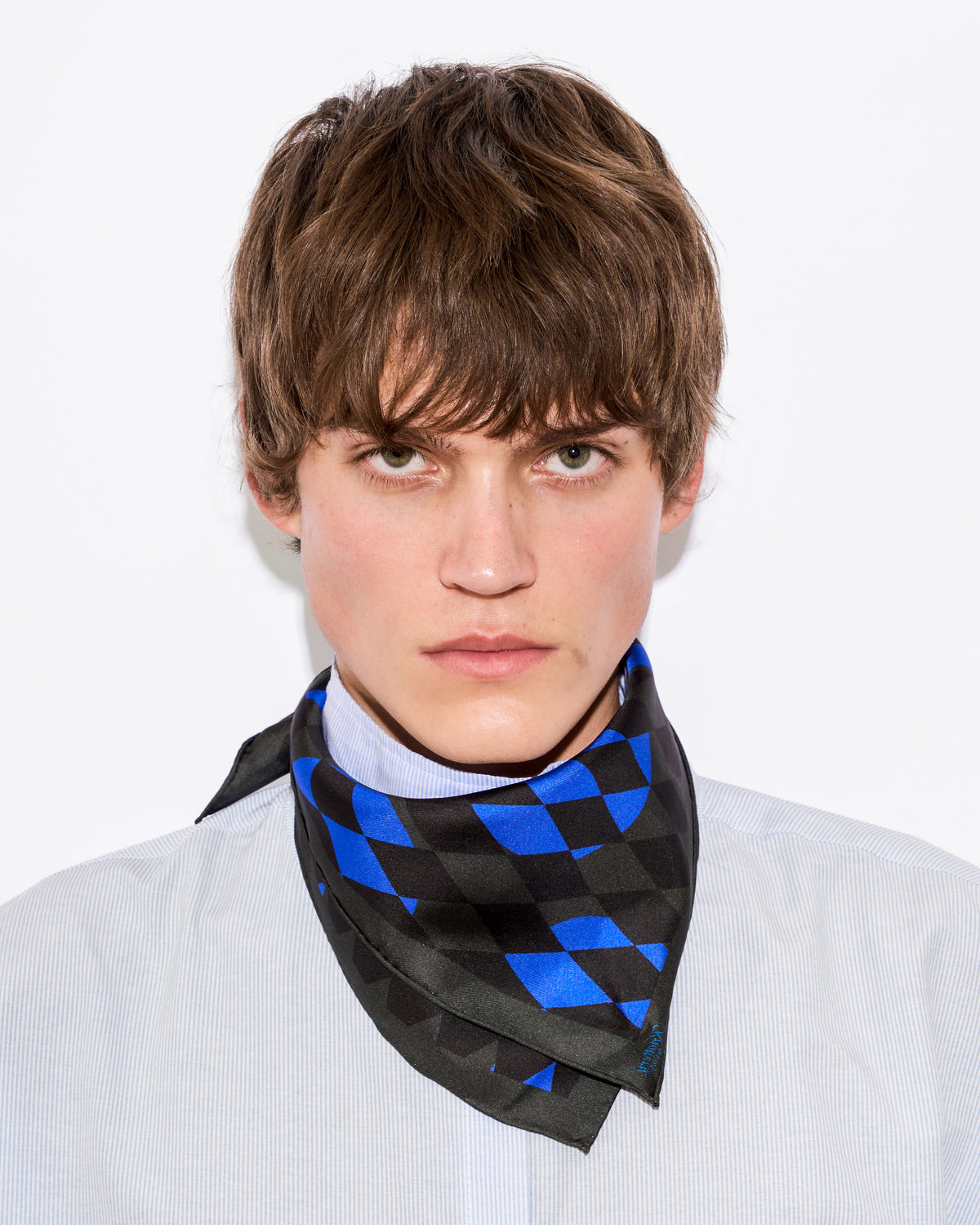 Diamond Silk Bandana - Black & Blue