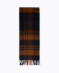 Knottery Plaid Cashmere Scarf - Navy & Camel