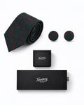 Paisley Silk Tie and Cufflinks Gift Set - Deep Merlot