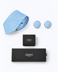 Twill Silk Tie and Cufflinks Gift Set - Sky Blue